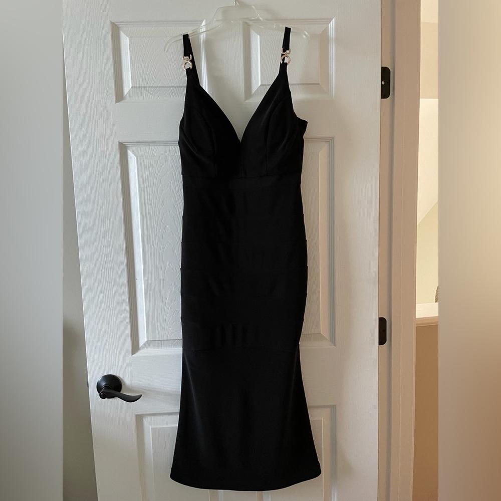 Emerald Sundae Black Tea length Cocktail dress